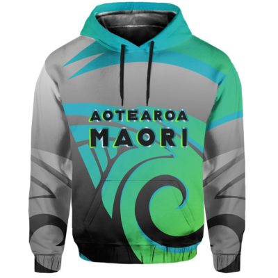 Aotearoa Maori Koru Allover Print Pullover Hoodie A0