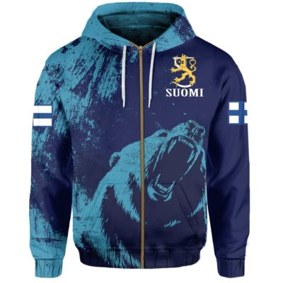 (Suomi) Finland Brown Bear Special Hoodie A7