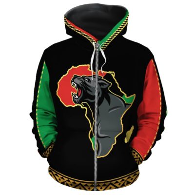 African Zip-Up Hoodie - Panther Africa - BN3911