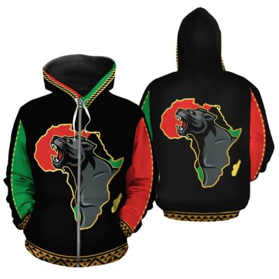 African Zip-Up Hoodie - Panther Africa - BN3911