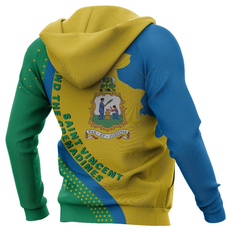 Saint Vincent And The Grenadines Zip-Up Hoodie Map Version K7