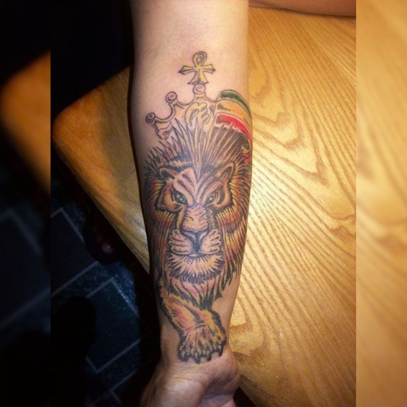 Ethiopia Hoodie The Rasta Lion Tattoo A7