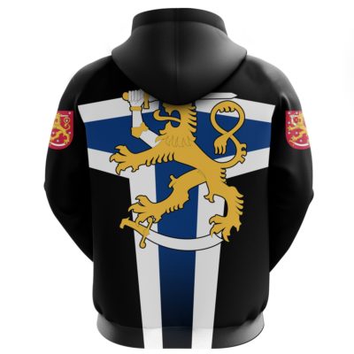 (Suomi) Finland Zipper Hoodie Symbolizing The Cross A7