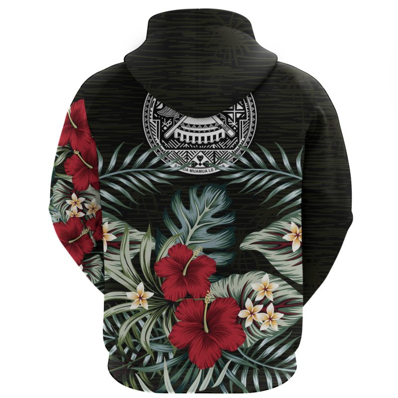 American Samoa Hibiscus Zipper Hoodie A7