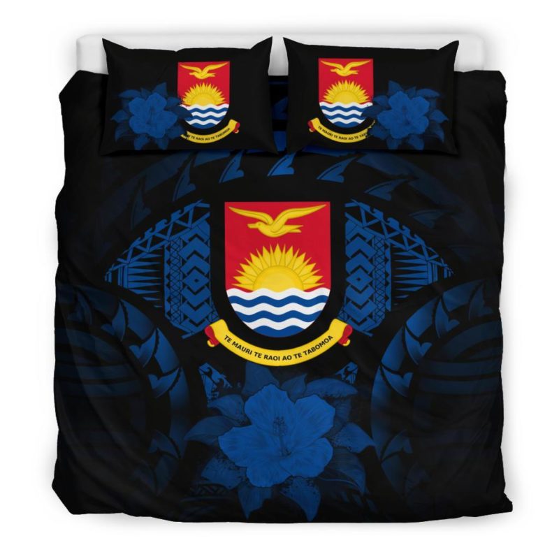 Kiribati Dark Blue Hibiscus Bedding Set A24