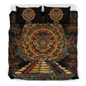 Mexico Bedding Set Aztec Sun Stone Tattoo A7