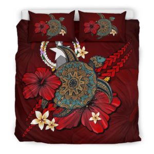 Northern Mariana Islands Bedding Set - Red Turtle Tribal A02