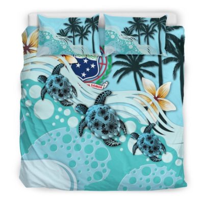 Samoa Bedding Set - Blue Turtle Hibiscus A24