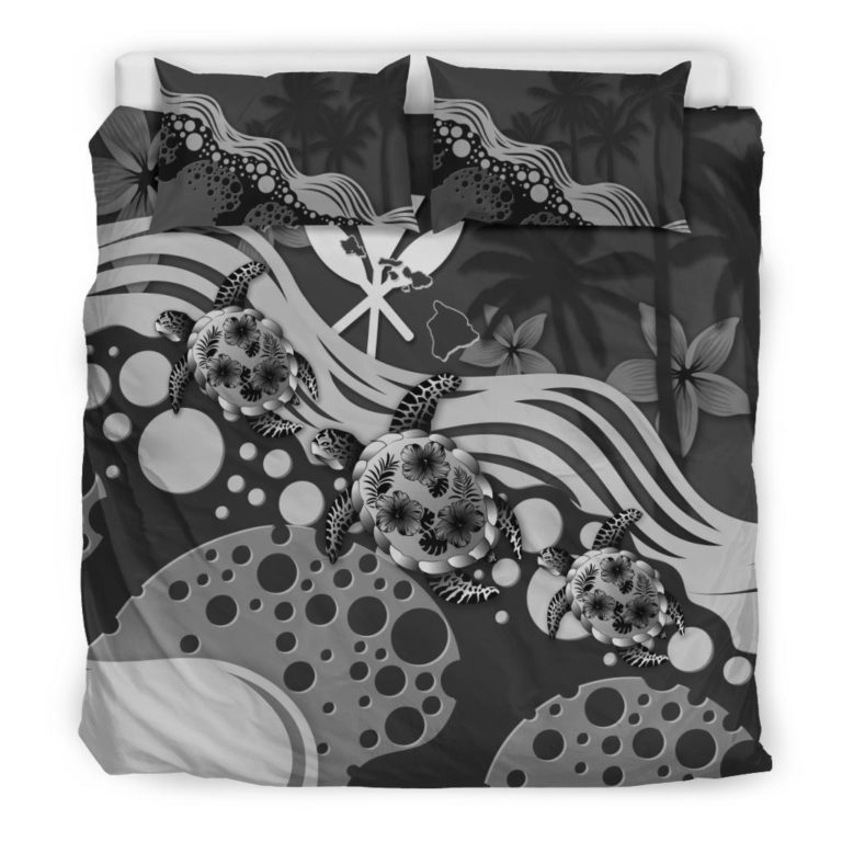Hawaii Bedding Set - Gray Turtle Hibiscus A24