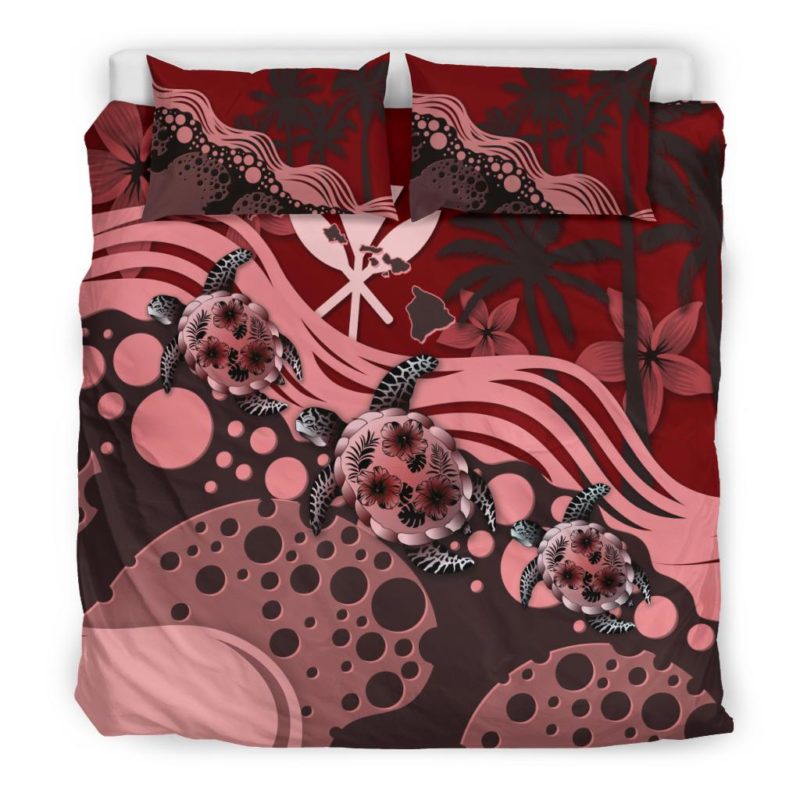 Hawaii Bedding Set - Red Turtle Hibiscus A24