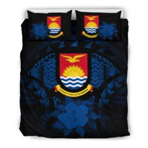 Kiribati Dark Blue Hibiscus Bedding Set A24