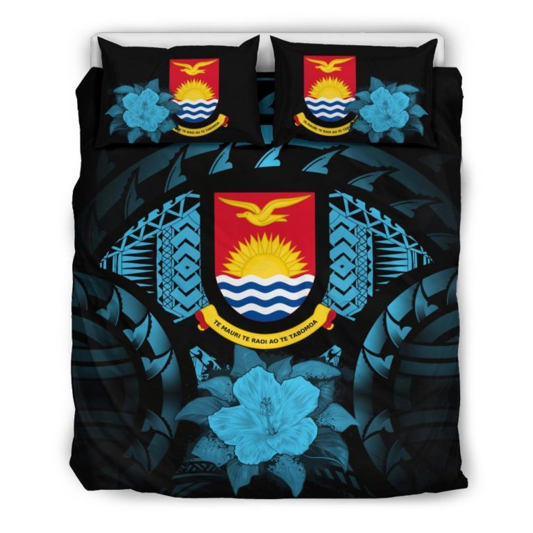 Kiribati Blue Hibiscus Bedding Set A24