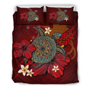 Papua New Guinea Bedding Set - Red Turtle Tribal A02