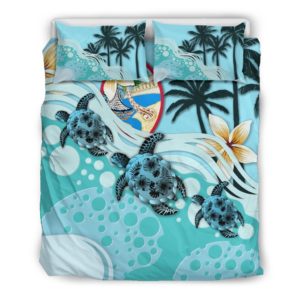 Guam Bedding Set - Blue Turtle Hibiscus A24