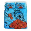 Cook Islands Coat Of Arms Poly Sea Background Bedding Set J9