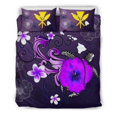 Hawaii Bedding Set - Map Turtle Hibiscus A24