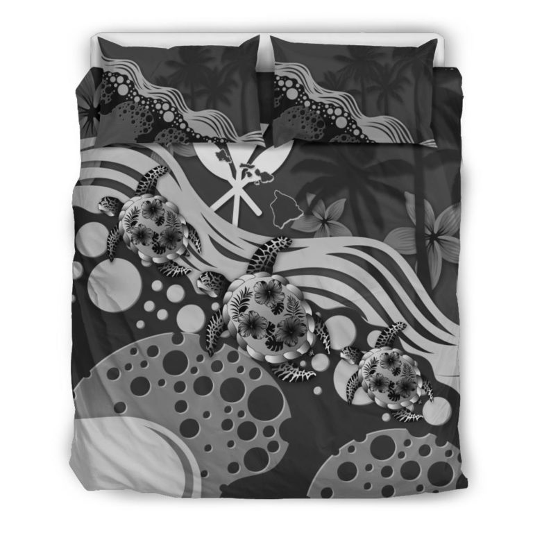 Hawaii Bedding Set - Gray Turtle Hibiscus A24