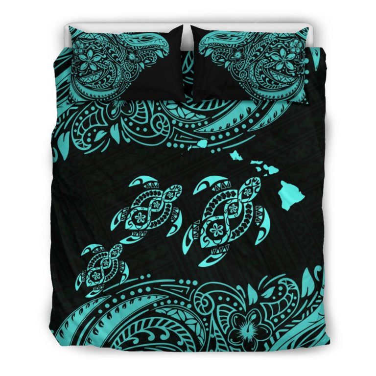 Hawaii Polynesian Bedding Set - Blue Sea Turtle - BN12