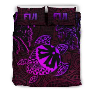Fiji Islands Purple Tapa Turtle Bedding Set J0