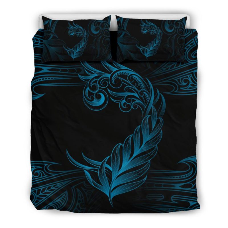 New Zealand Fern Koru Bedding Set - Blue J0