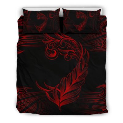 New Zealand Fern Koru Bedding Set - Red J0