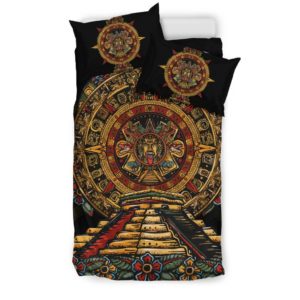 Mexico Bedding Set Aztec Sun Stone Tattoo A7