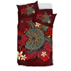 Papua New Guinea Bedding Set - Red Turtle Tribal A02
