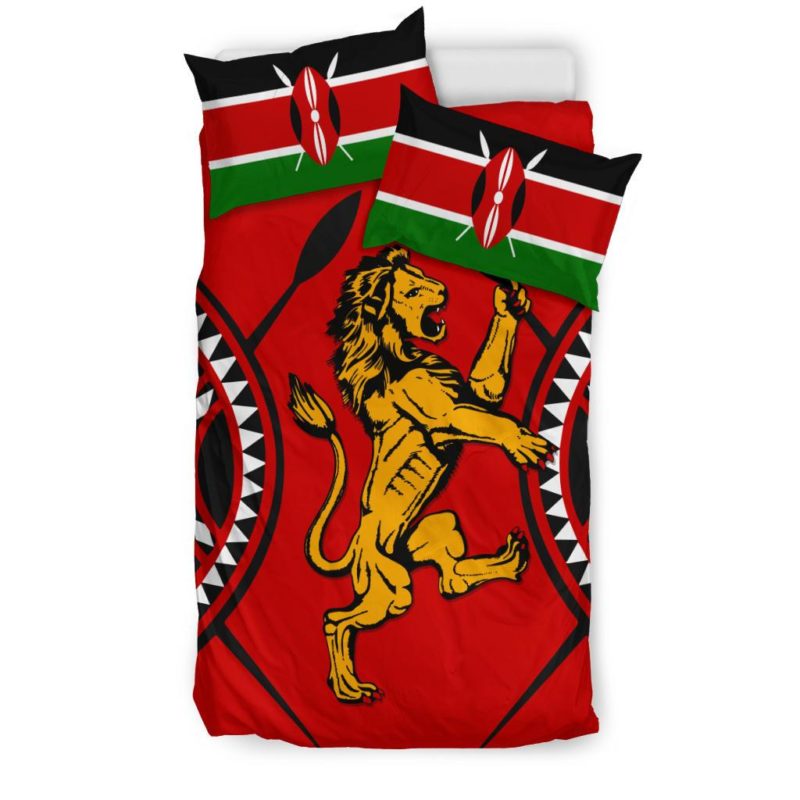 Kenya Lion Bedding Set Maasai Shield K4