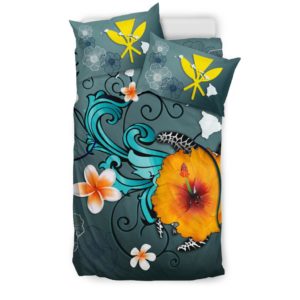 Hawaii Bedding Set - Map Turtle Hibiscus A24