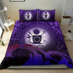 Cook Islands Bedding Set - Wave and Hibiscus Purple K7