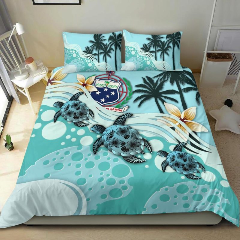 Samoa Bedding Set - Blue Turtle Hibiscus A24