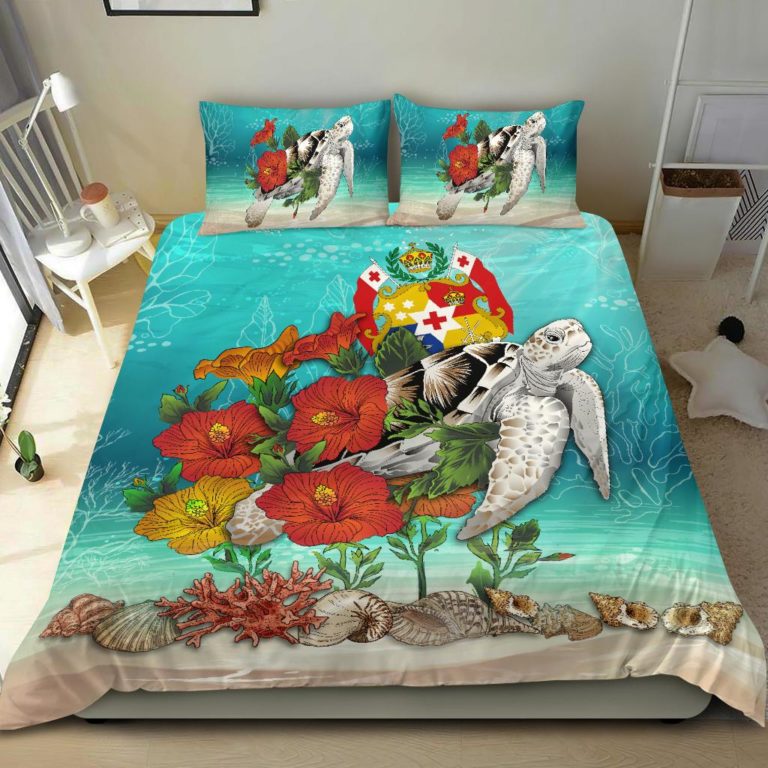Tonga Bedding Set - Ocean Turtle Hibiscus A24