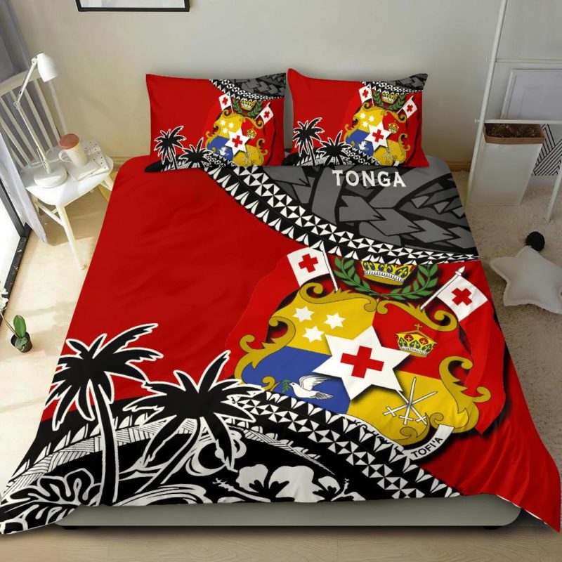 Tonga Bedding Set Polynesian Style Fall In The Wave K7
