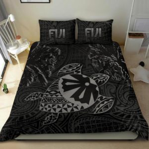 Fiji Islands Grey Tapa Turtle Bedding Set J0