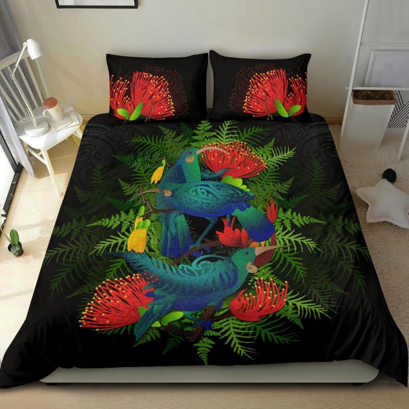 New Zealand Bedding Set - Tui Bird And Pohutukawa A02