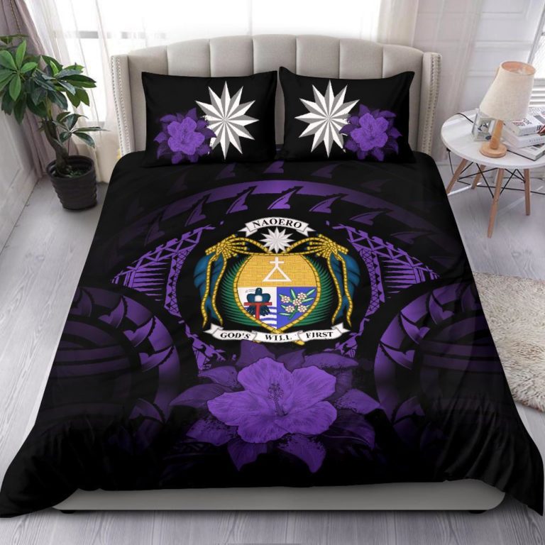 Nauru Purple Hibiscus Bedding Set A24