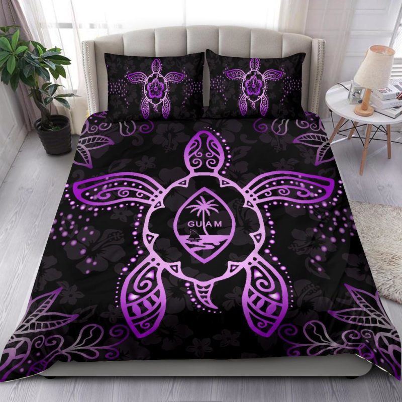 Guam Bedding Set - Turtle Hibiscus Violet - J1
