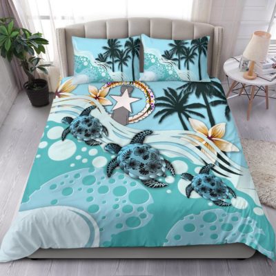 Northern Mariana Islands Bedding Set - Blue Turtle Hibiscus A24