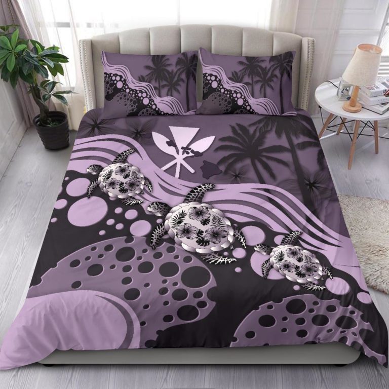 Hawaii Bedding Set - Purple Turtle Hibiscus  A24