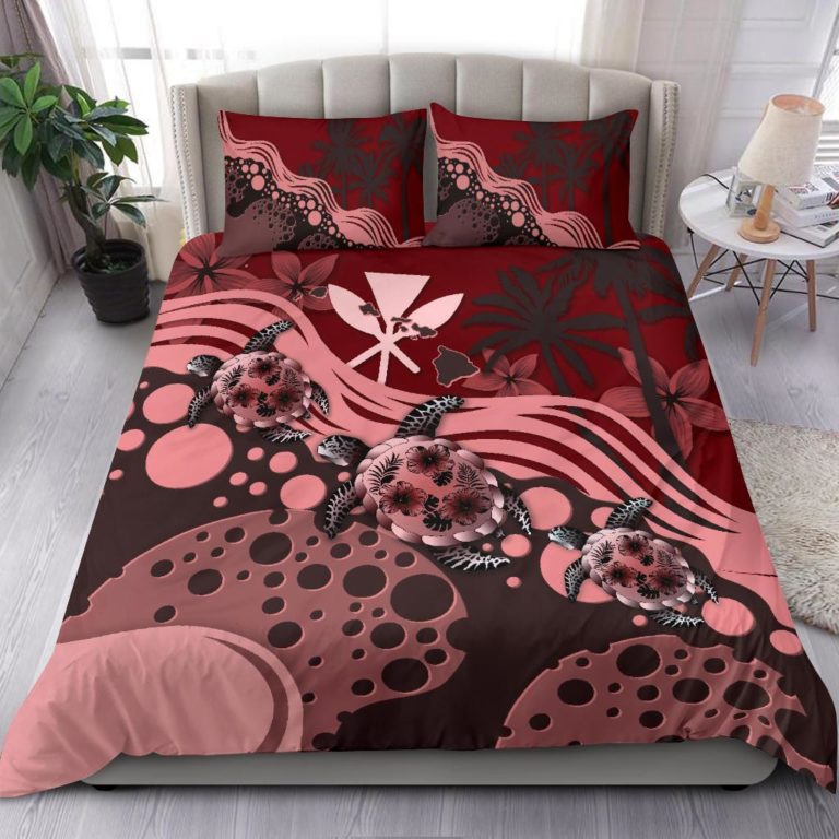 Hawaii Bedding Set - Red Turtle Hibiscus A24