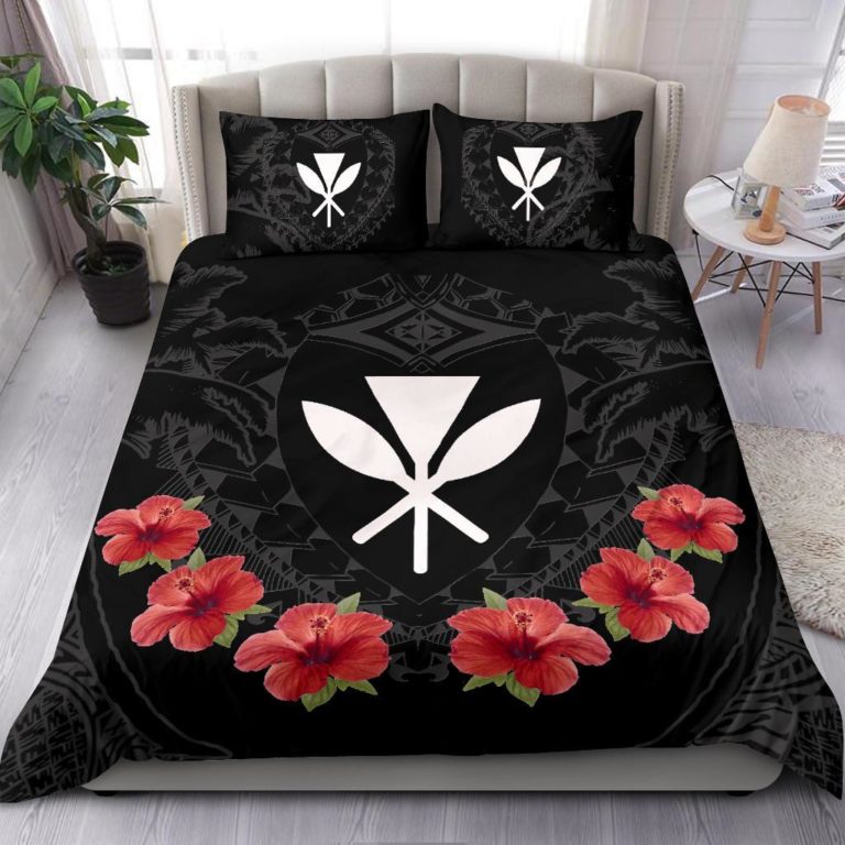 Polynesian Tattoo Hawaiian Hibiscus Bedding Set Kanaka Maoli K5