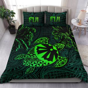 Fiji Islands Green Tapa Turtle Bedding Set J0