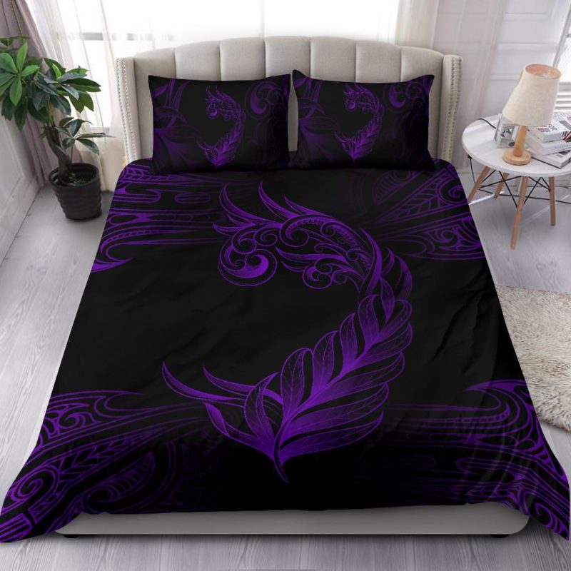 New Zealand Fern Koru Bedding Set - Purple J0