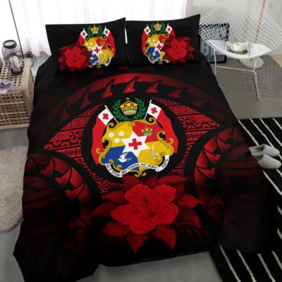 Tonga Red Hibiscus Bedding Set A24
