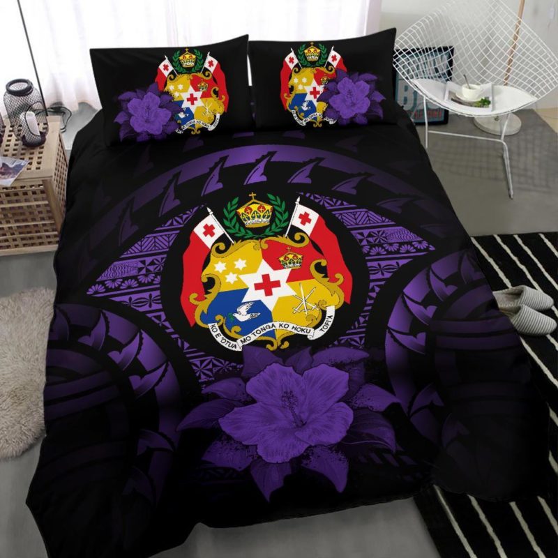 Tonga Purple Hibiscus Bedding Set A24