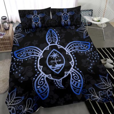Guam Bedding Set - Turtle Hibiscus Blue- J1