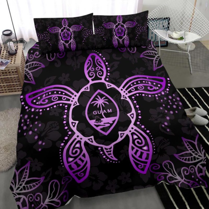 Guam Bedding Set - Turtle Hibiscus Violet - J1