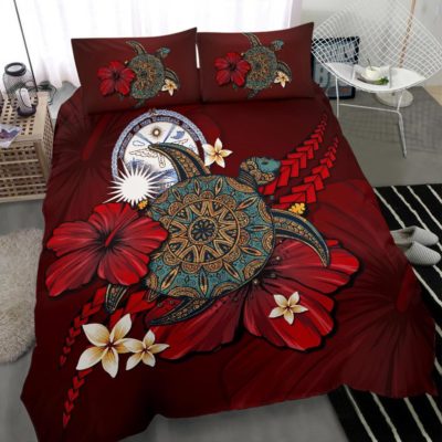 Marshall Islands Bedding Set - Red Turtle Tribal A02
