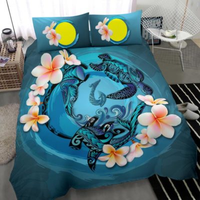 Palau Bedding Set - Blue Plumeria Animal Tattoo A24