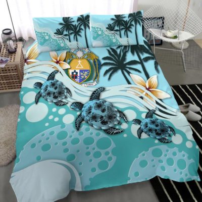 Nauru Bedding Set - Blue Turtle Hibiscus A24
